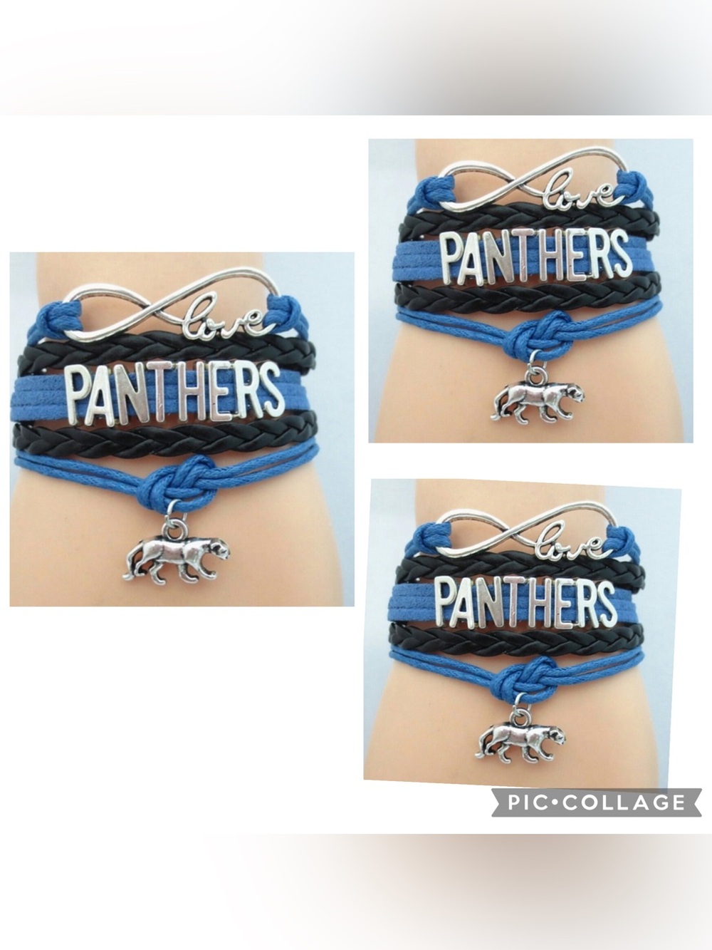 3- New panthers football team infinity bracelets